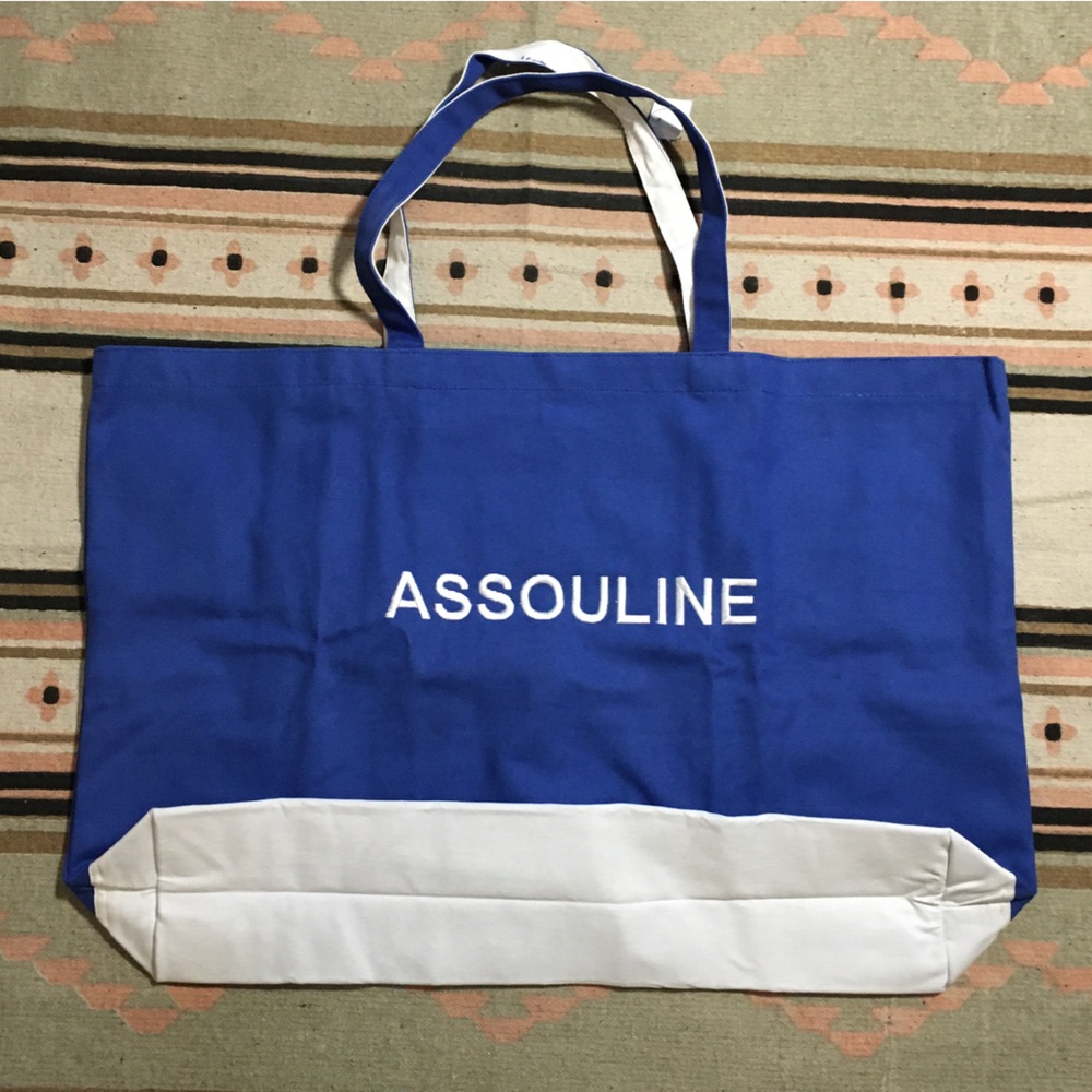 Assouline Royal blue large shoulder tote canvas never used - Picture 4 of 6